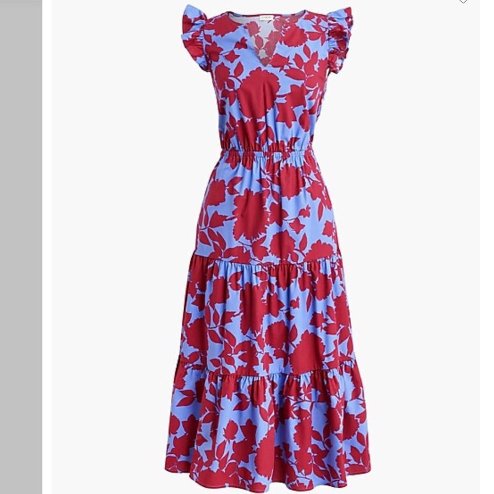 🆕 J Crew Floral Ruffle Dress 🌺
